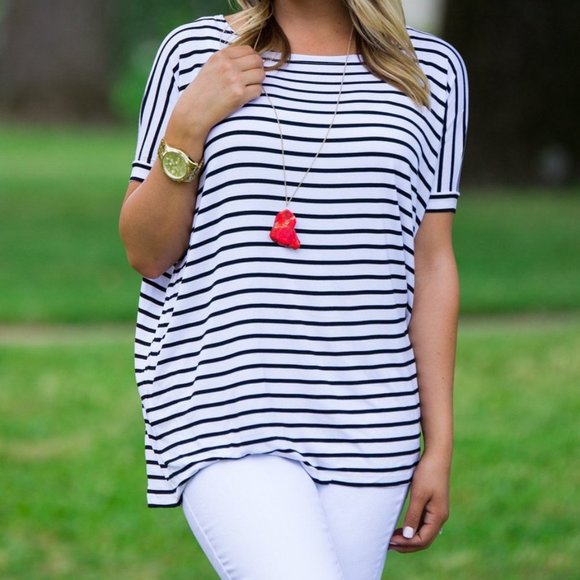 Piko 1988 Tops - Piko Short Sleeve Tiny Stripe Top